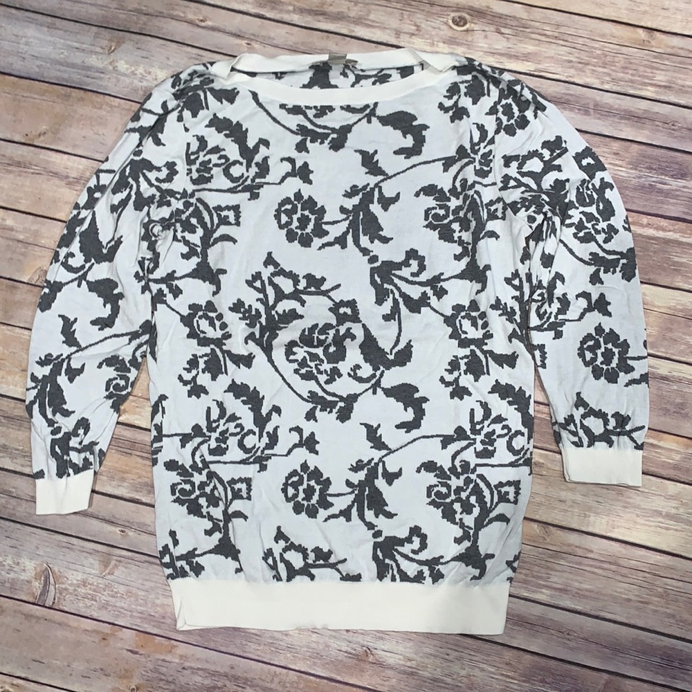 Loft cream and grey sweater size m